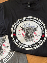 Load image into Gallery viewer, Hodges Hidden Highlands Farm Tee – Middleburg, Florida Highland Cow Shirt
