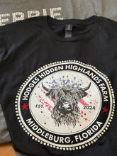 Load image into Gallery viewer, Hodges Hidden Highlands Farm Tee – Middleburg, Florida Highland Cow Shirt
